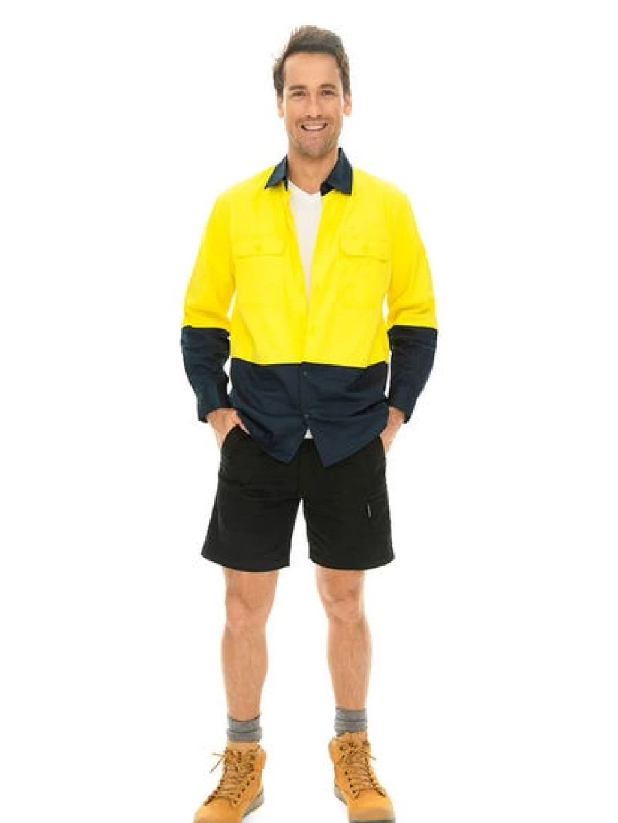 King Gee Men's Work Shorts - Durable Black Tradies Shorts for Men