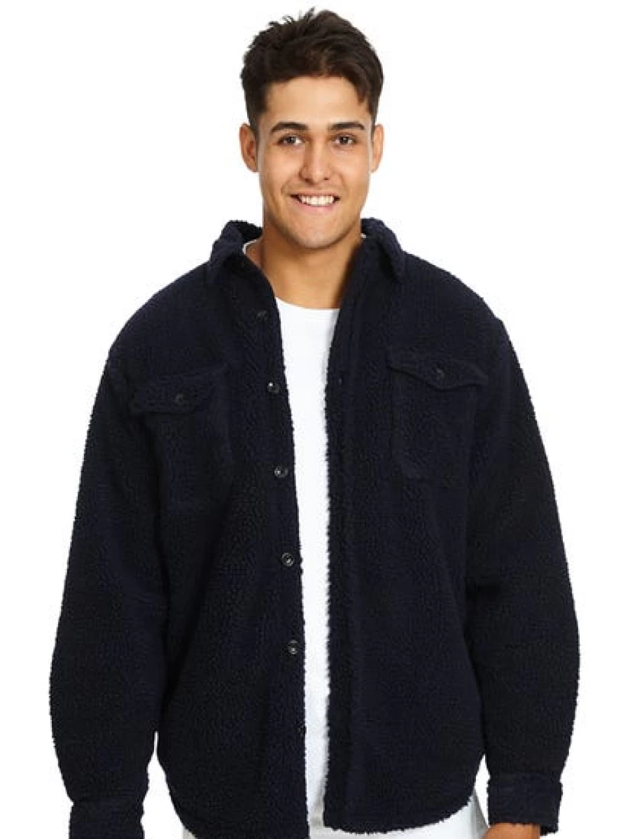 Lowes Men's Navy Blue Fleece Pullover Top