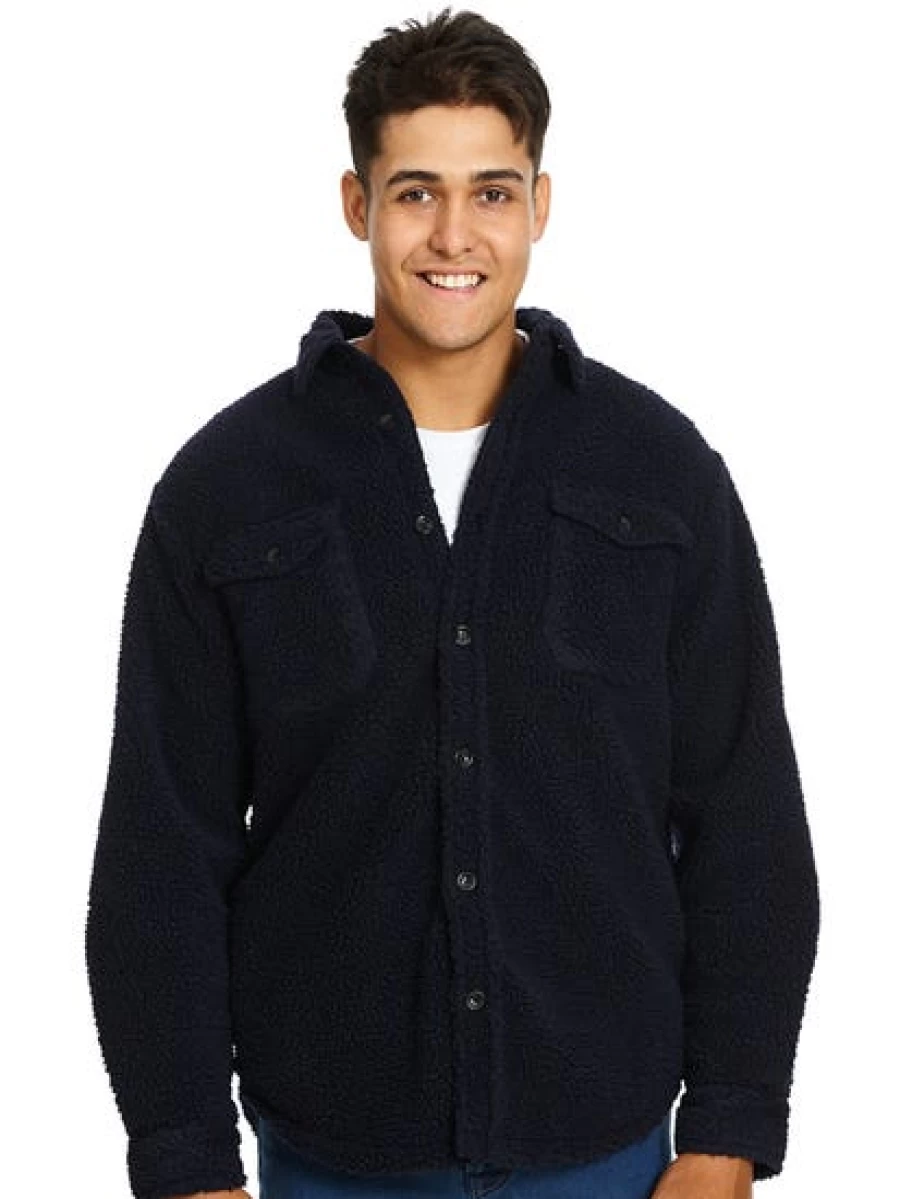 Lowes Men's Navy Blue Fleece Pullover Top