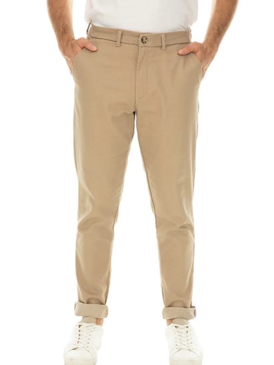 Men's Slim Fit Super Stretch Chinos Brown by Traders - Comfortable Stretchable Casual Pants