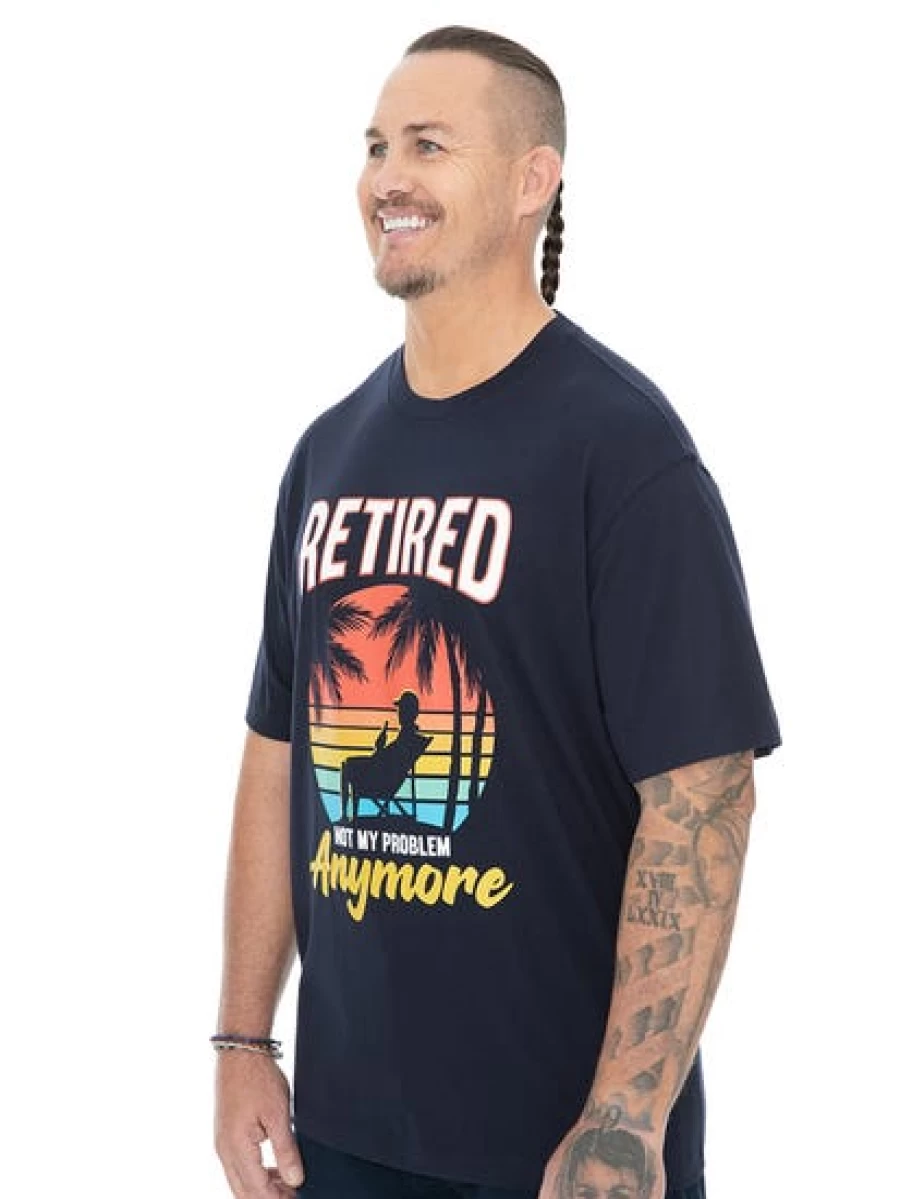 DBK Men's Funny Retirement T-Shirt - Big & Tall "Not My Problem" Humor Tee
