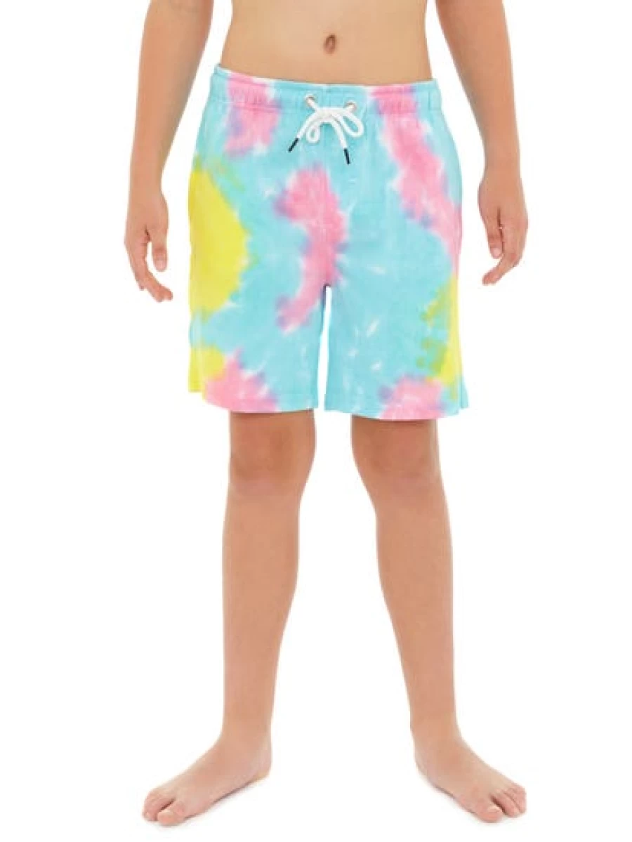 Lowes Kids' Yellow Tie-Dye Print Prodigy Shorts - Comfortable Playwear for Boys & Girls