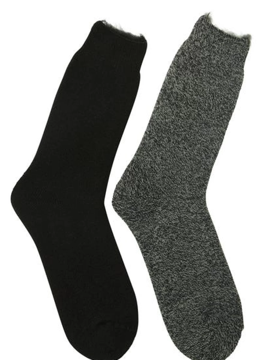 Lowes Men's Outer Peak Black Thermal Socks 2 Pack - Winter Warm Wool Hiking Socks