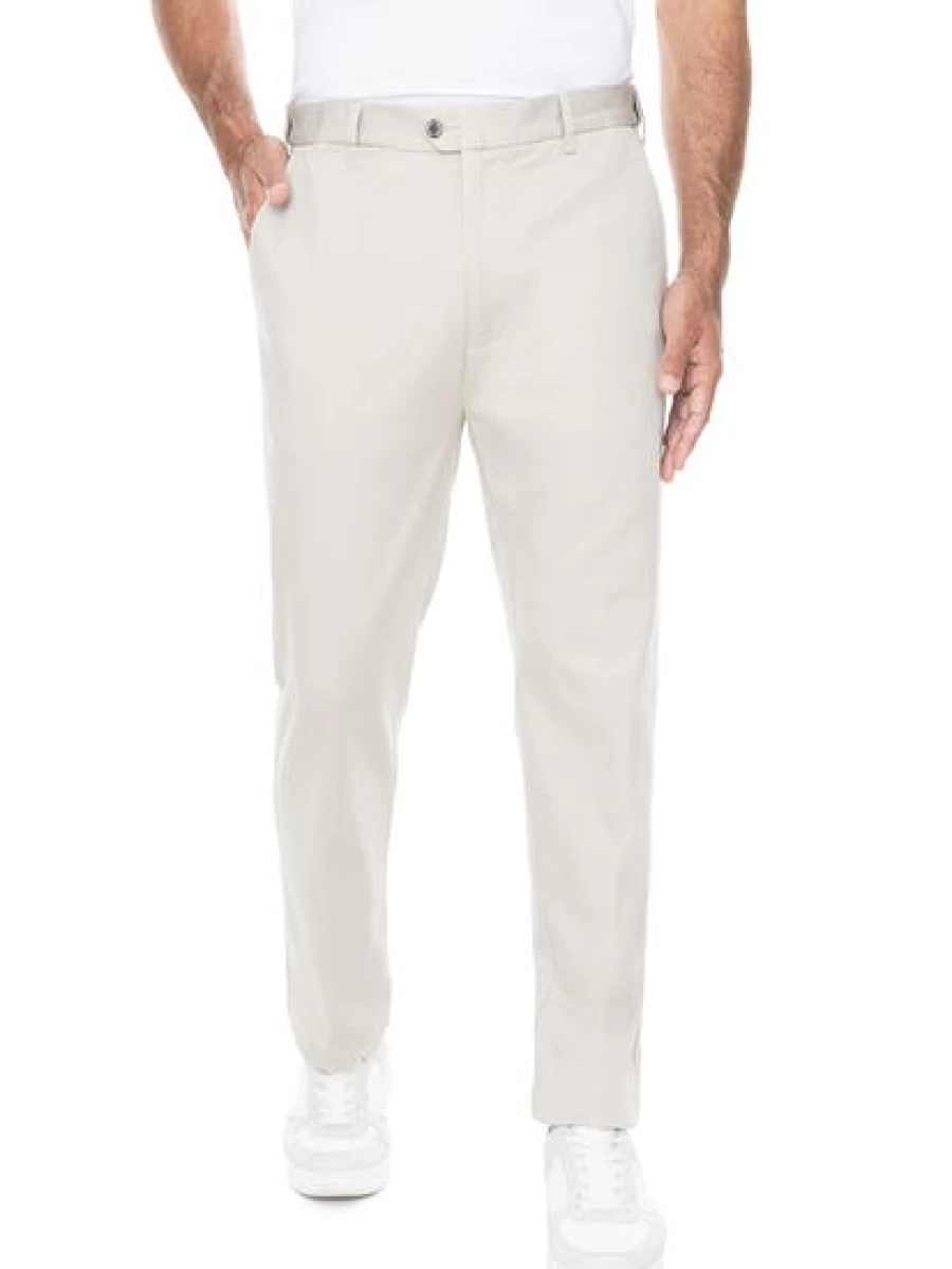 "Traders Men's Regular Fit Stretch Chinos in Stone Color"