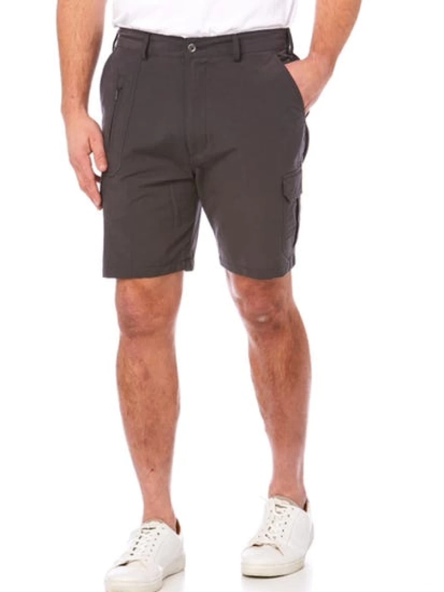 Men's Travel Shorts with Elastic Waist - Charcoal by Elliotts