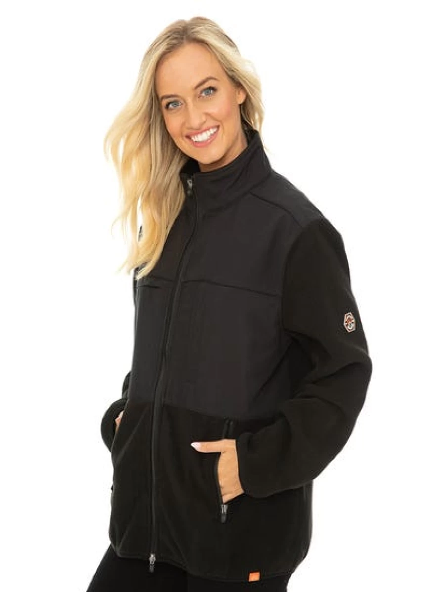 Outer Peak Men's Black Polar Fleece Zip-Up Jacket - Soft Thermal Winter Pullover for Outdoor Activities