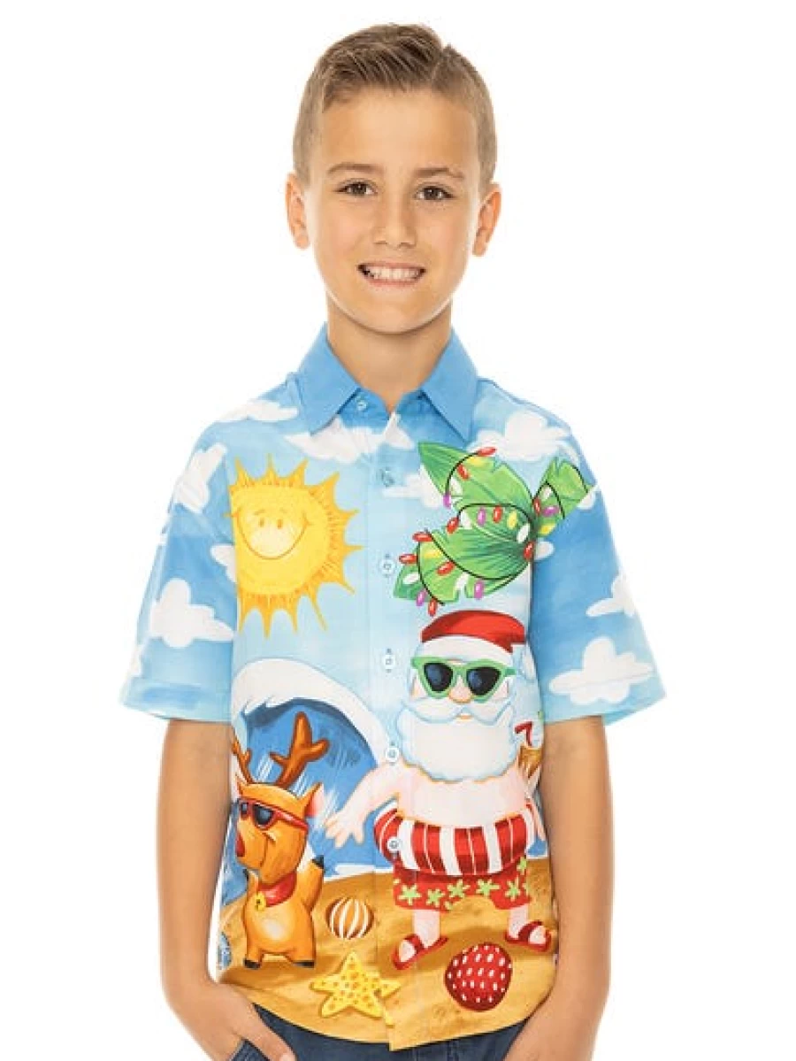 Lowes Men's Christmas Santa Printed Holiday Shirt - Festive Xmas Top