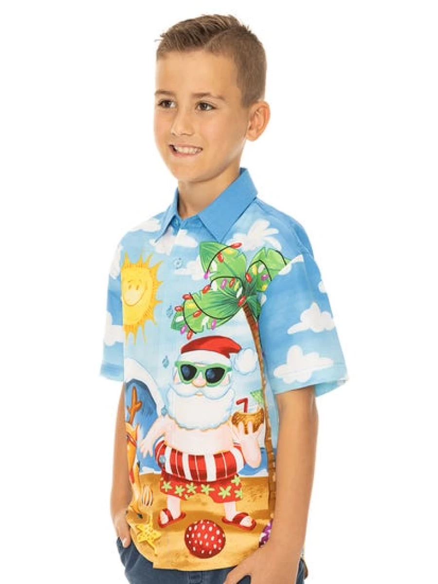 Lowes Men's Christmas Santa Printed Holiday Shirt - Festive Xmas Top