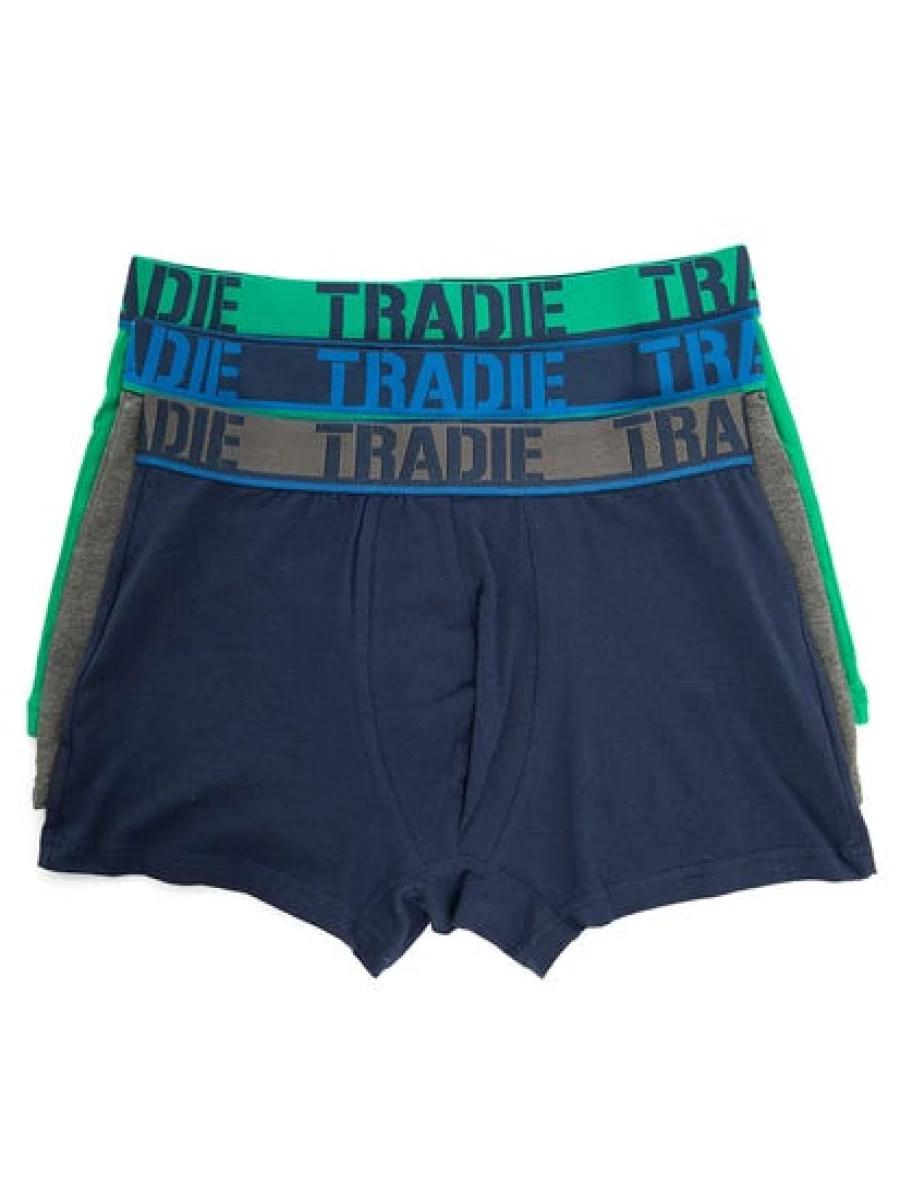 Tradie Men's Comfort Fit Trunk Underwear 3-Pack - Breathable Soft Boxer Briefs