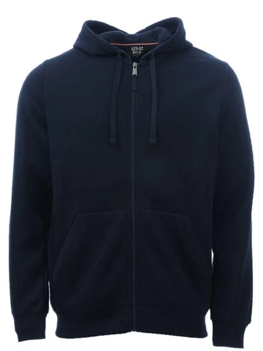 Iconic Soul Men's Navy Zip-Up Fleece Hoodie - Classic Comfort & Style