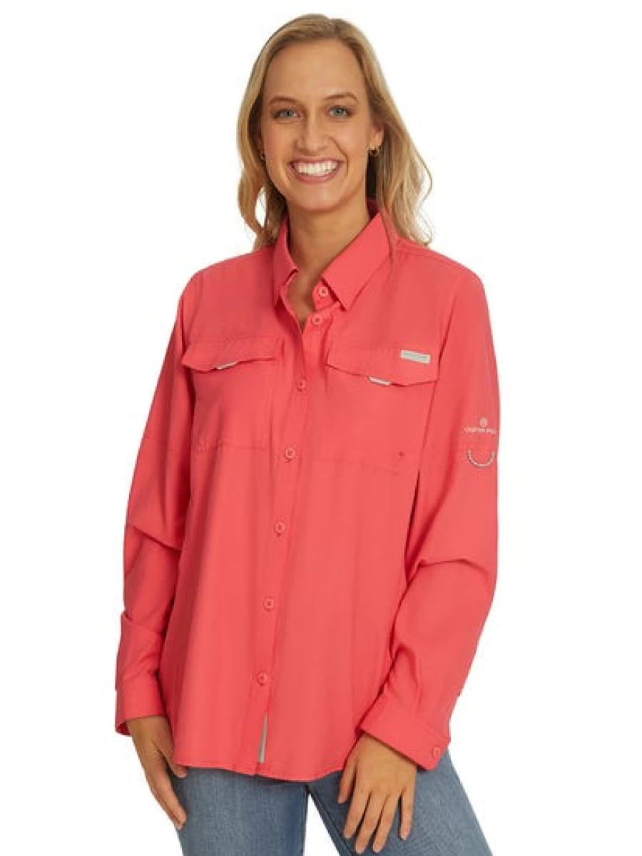 Outer Peak Men's Technical Performance Shirt - Breathable Pink Cube Design Activewear