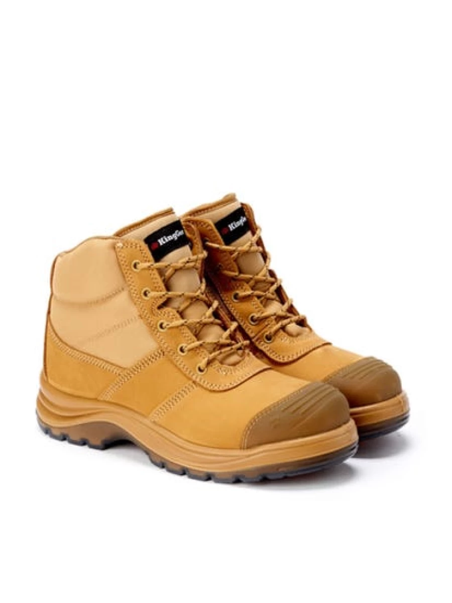 King Gee Men's Tradie Work Boots in Wheat - Durable Safety Footwear for Work