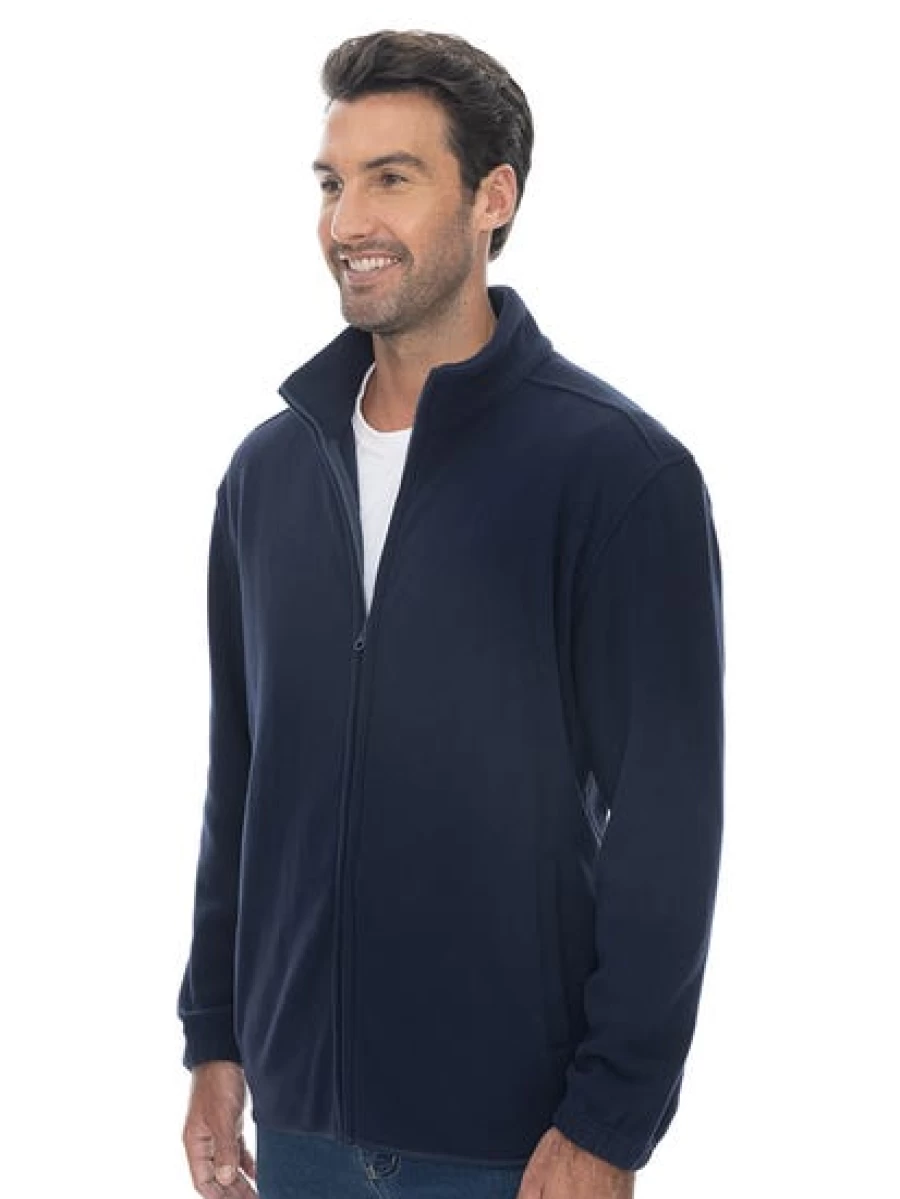 Lowes Men's Navy Polar Fleece Zip-Up Jacket - Warm Winter Fleece Outerwear