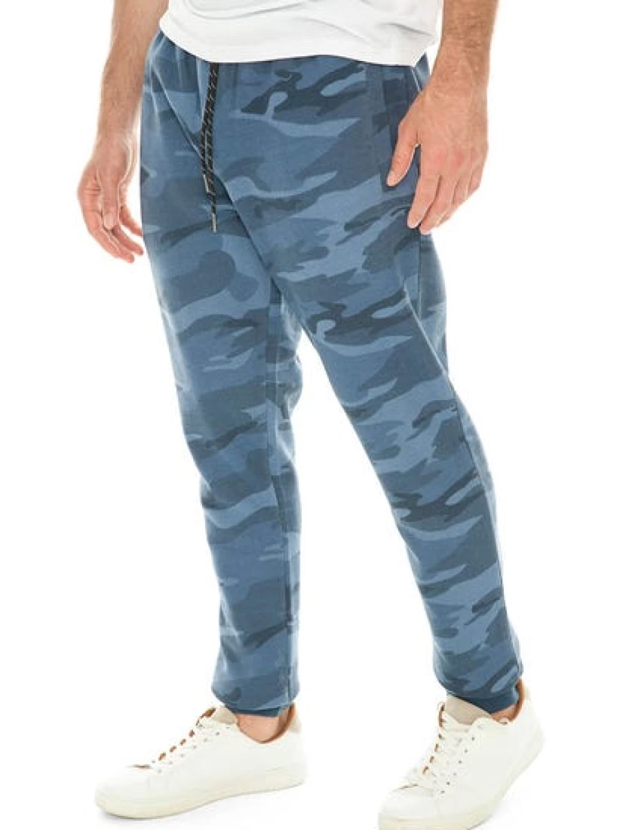 Lowes Men's Indigo Camouflage Fleece Slim-Fit Track Pants