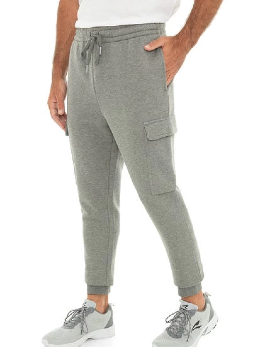 Lowes Men's Cargo Grey Fleece Skinny Track Pants for Comfort & Style