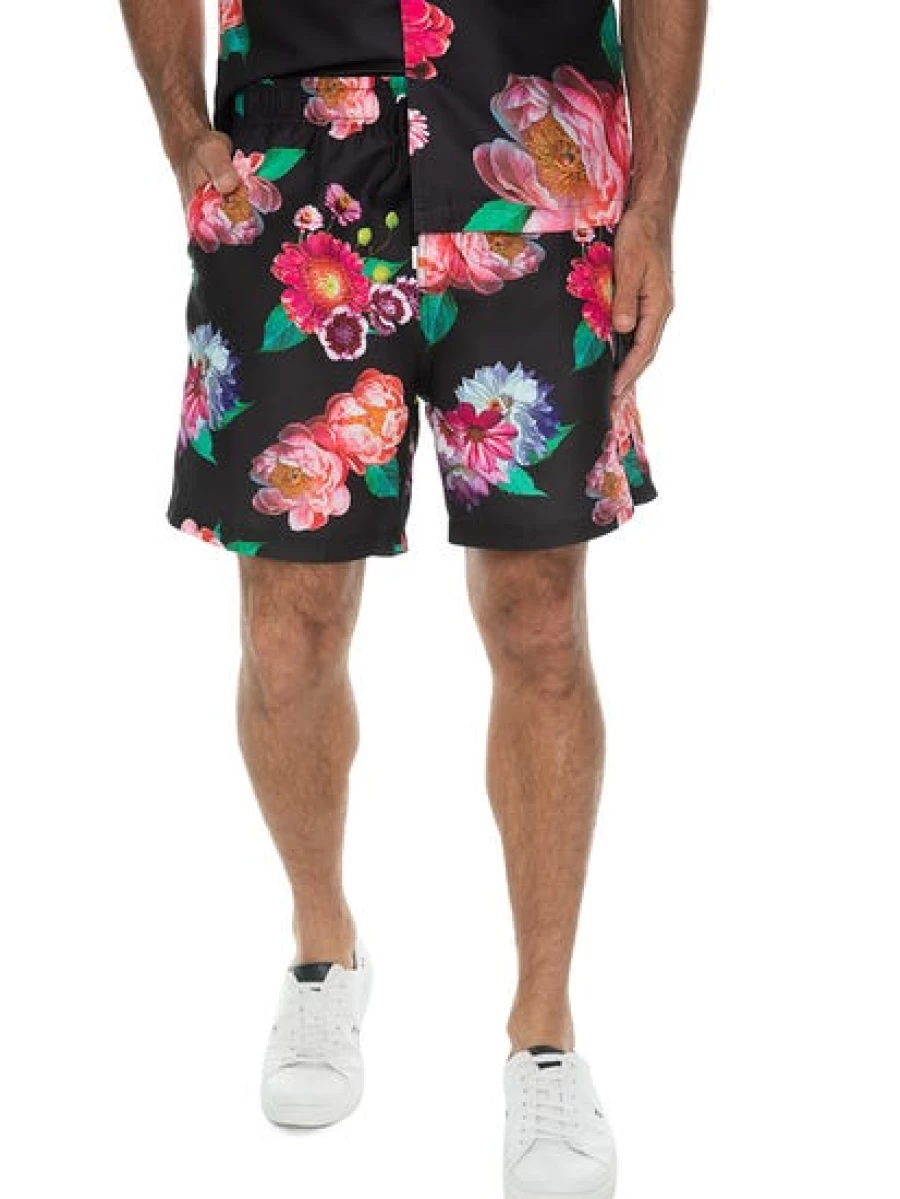 Riley Adams Men's Floral Print Shorts - Stylish Multi-Floral Design Summer Shorts