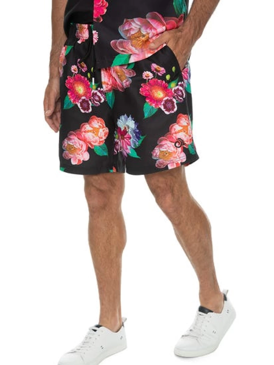 Riley Adams Men's Floral Print Shorts - Stylish Multi-Floral Design Summer Shorts