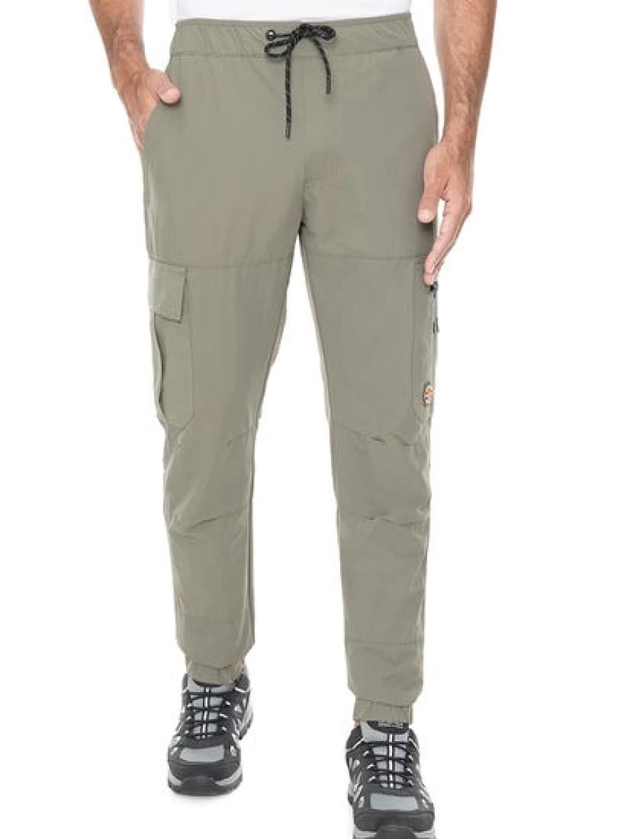 Outer Peak Men's Hiking Cargo Pants - Elastic Waist, Khaki Outdoor Adventure Trousers