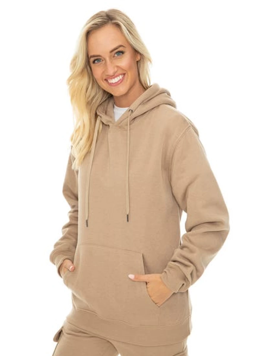 Lowes Unisex Fleece Popover Hoodie in Caramel - Soft & Cozy Pullover Sweatshirt