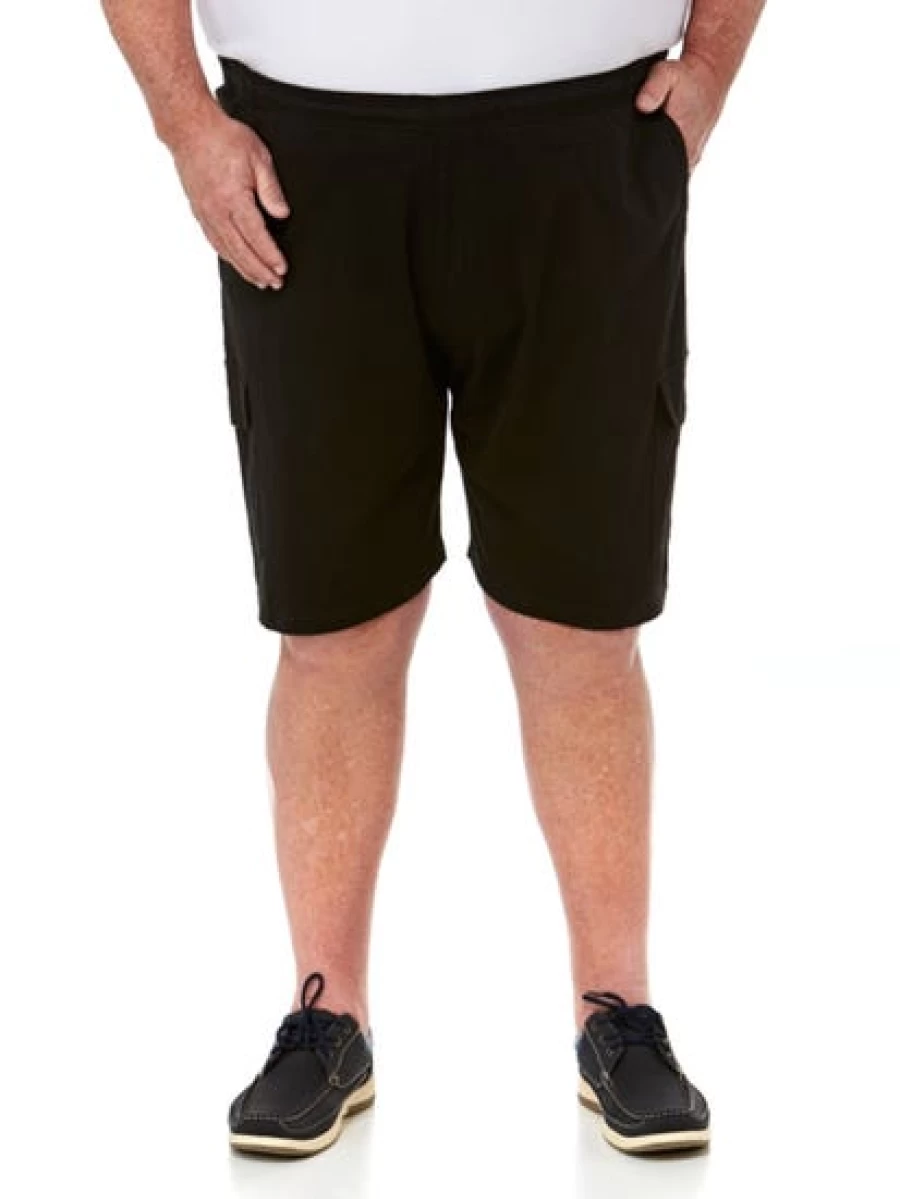 DBK Men's Black Stretch Elastic Waist Cargo Shorts for Comfort & Style