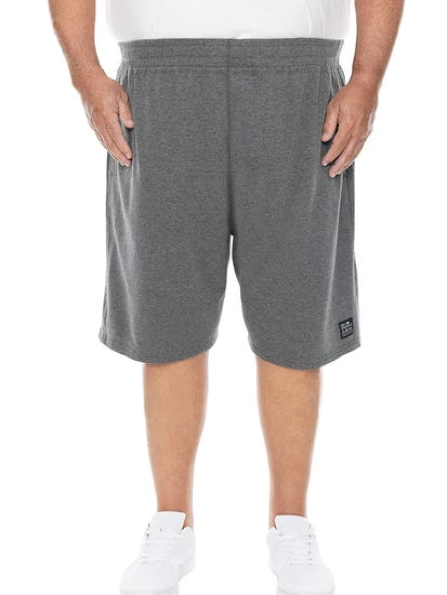 DBK Men's Big & Tall Charcoal Marle Knit Casual Shorts for Summer Comfort