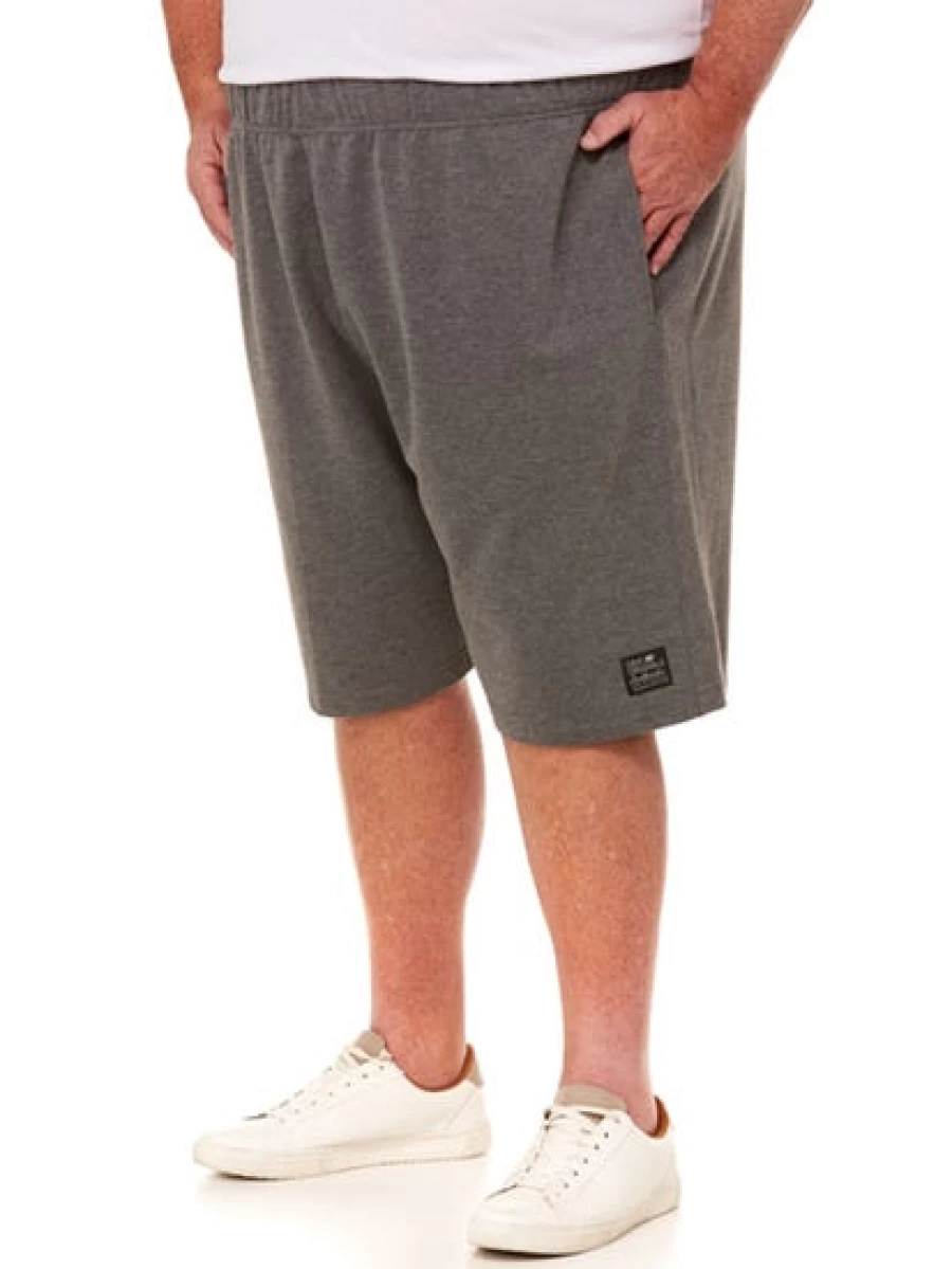 DBK Men's Big & Tall Charcoal Marle Knit Casual Shorts for Summer Comfort
