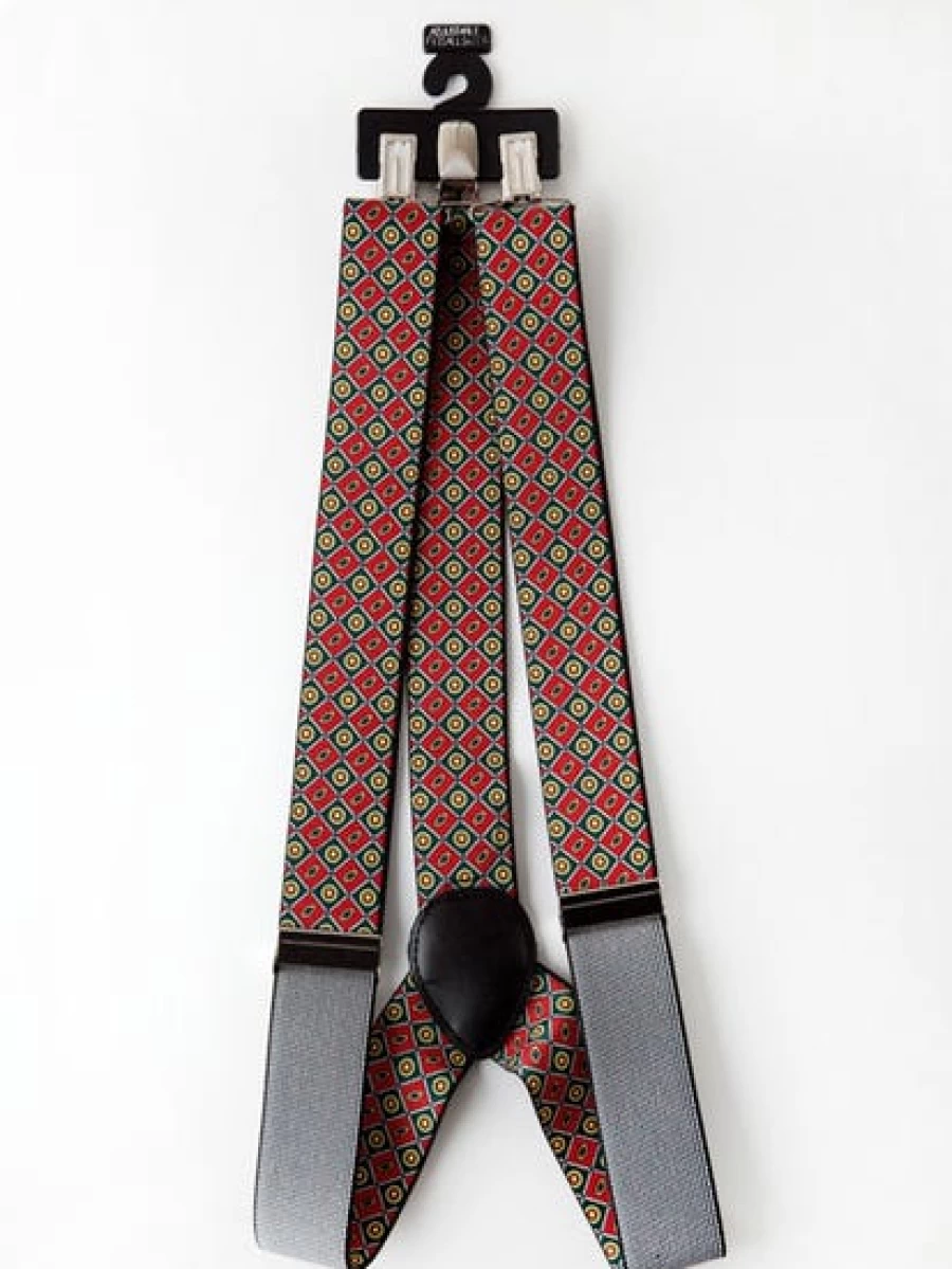 Lowes Men's Classic Red Suspenders - Durable Adjustable Braces for Work & Style