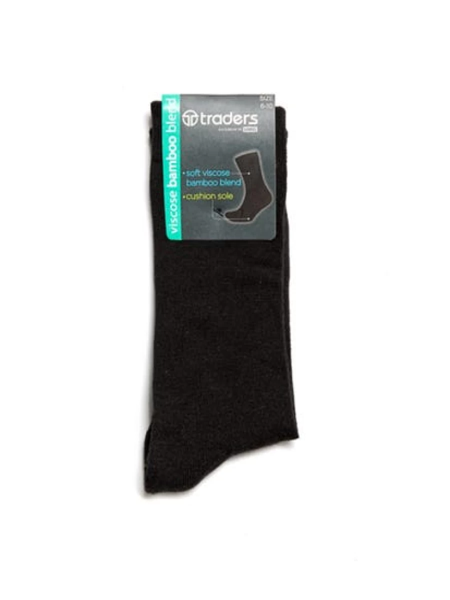 Lowes Men's Bamboo Blend Socks - Black Trader Style Comfort