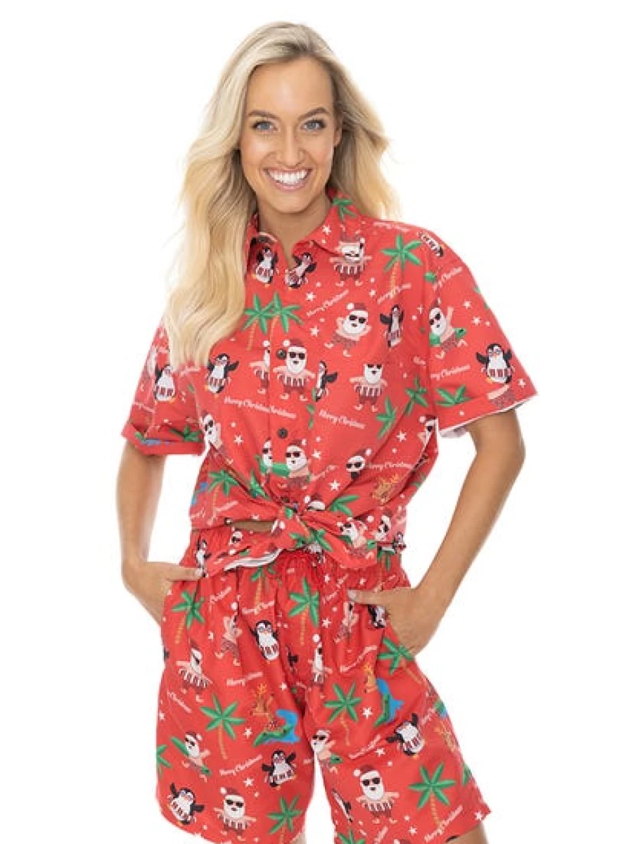 Lowes Men's Red Printed Christmas T-Shirt - Festive Xmas Holiday Shirt
