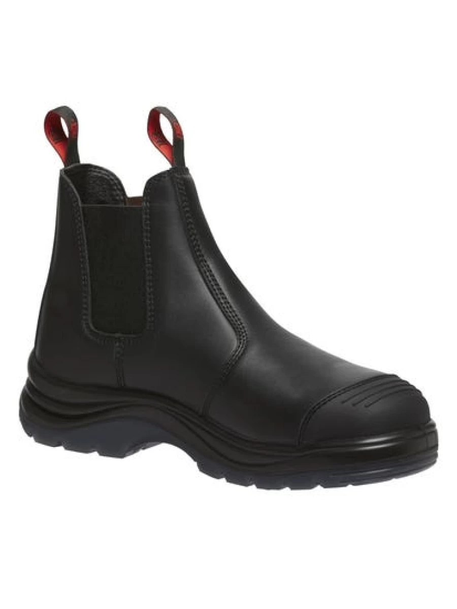 King Gee Men's Black Elastic Side Work Boots - Tradie Pull-On Safety Footwear