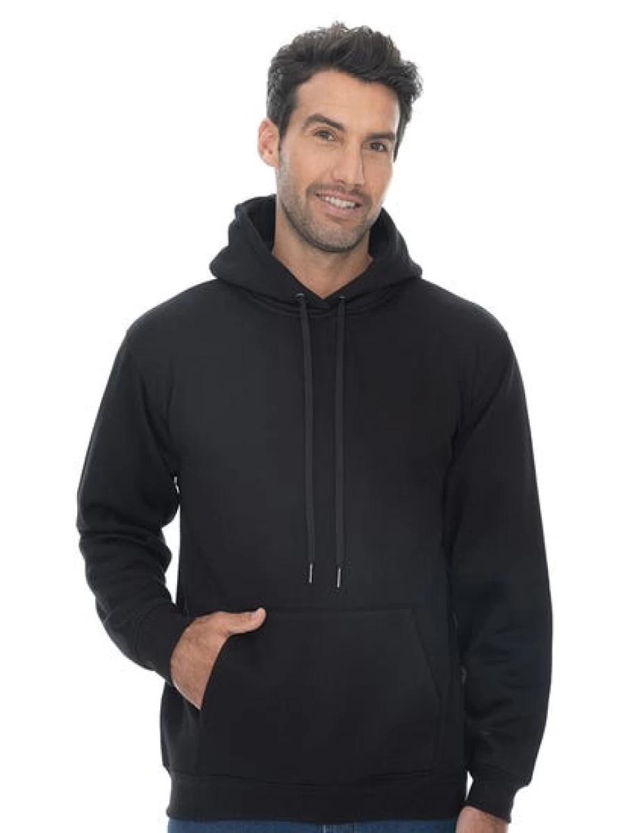 Lowes Men's Black Popover Hoodie - Lightweight Casual Pullover with Front Pocket