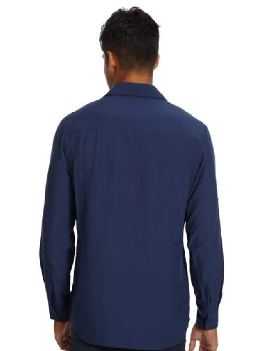 Outer Peak Men's Navy Blue Long Sleeve Casual Shirt for Outdoor Activities