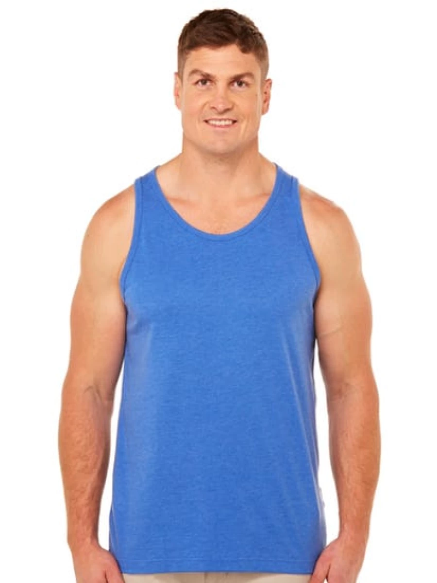 Lowes Men's Blue Marle Cotton Basic Tank Top