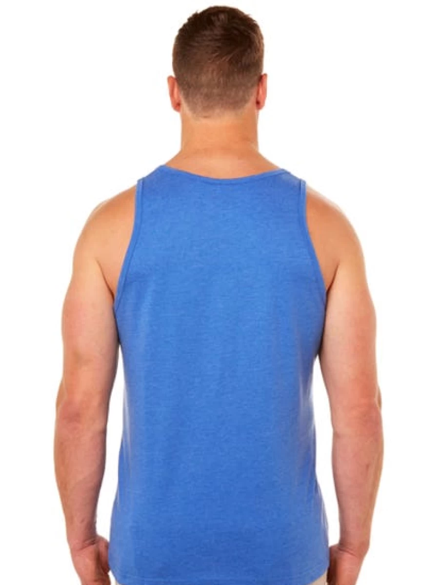 Lowes Men's Blue Marle Cotton Basic Tank Top