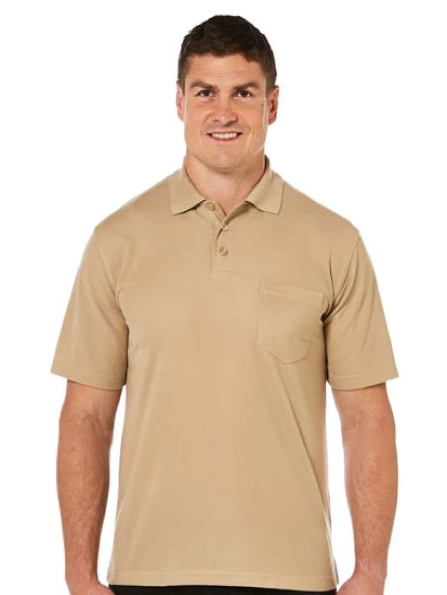 Cougars Men's Taupe Knitted Short Sleeve Polo Shirt