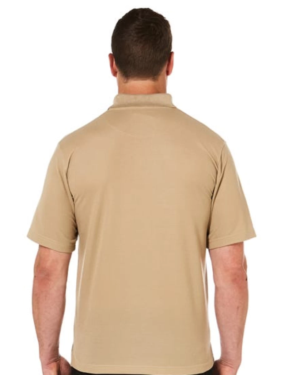 Cougars Men's Taupe Knitted Short Sleeve Polo Shirt