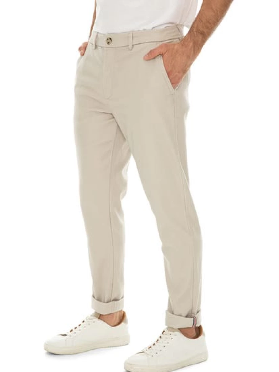 "Traders Men's Slim Fit Super Stretch Chinos in Beige | Comfortable Stretchable Pants"