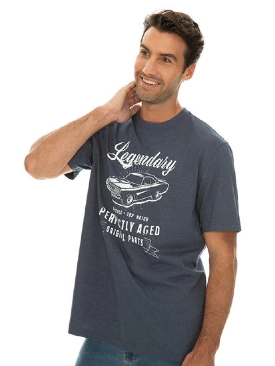 Lowes Men's Graphic Legendary T-Shirt - Blue Casual Tee