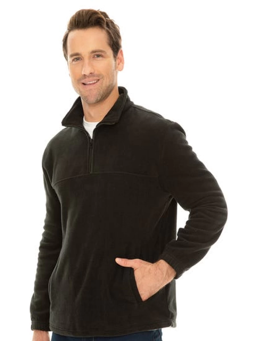 Lowes Men's Black Polar Fleece Quarter Zip Pullover