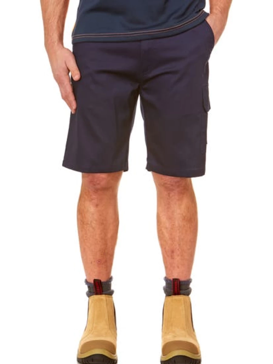 Lowes Men's Lightweight Cargo Work Shorts in Navy - Durable Comfort for Professionals