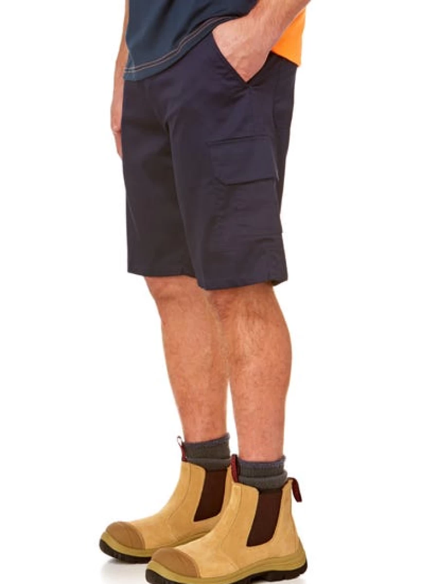 Lowes Men's Lightweight Cargo Work Shorts in Navy - Durable Comfort for Professionals