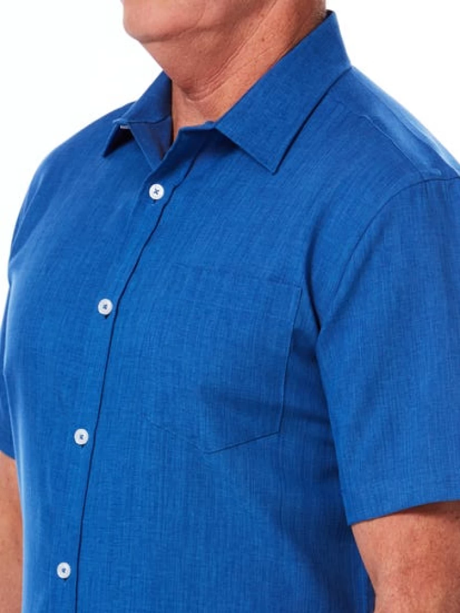 Lowes Men's Premium Blue Microfiber Short Sleeve Shirt