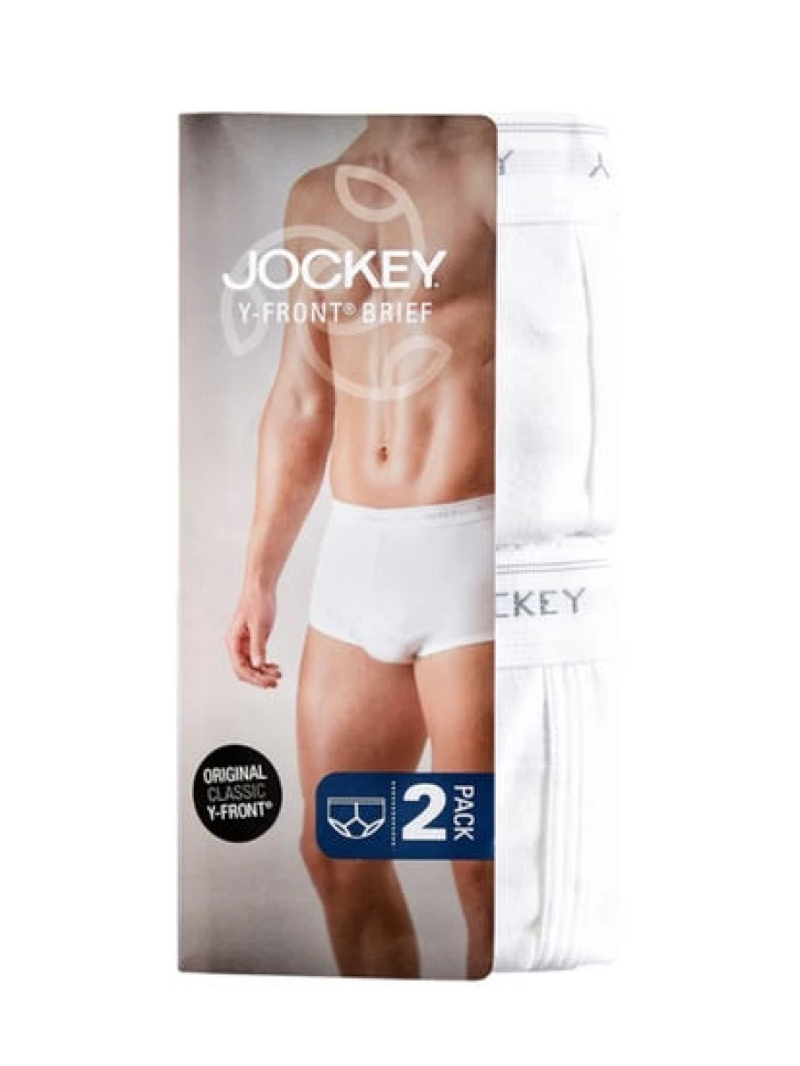 Jockey Men's Cotton Y-Front Briefs 2-Pack - Comfortable White Underwear