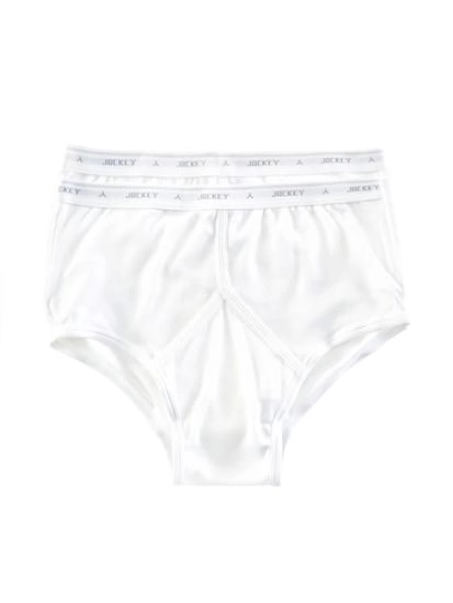 Jockey Men's Cotton Y-Front Briefs 2-Pack - Comfortable White Underwear