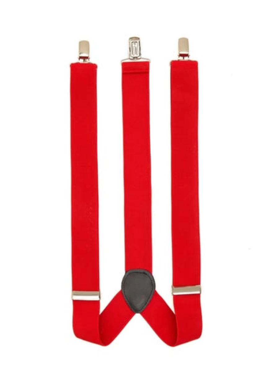Lowes Men's Classic Red Suspenders - Durable Adjustable Braces for Comfort & Style
