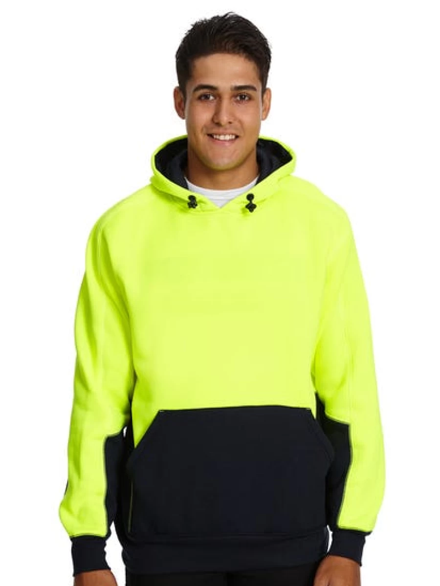 Men's Traders 308 High Visibility Yellow Fleece Hoodie for Safety & Warmth