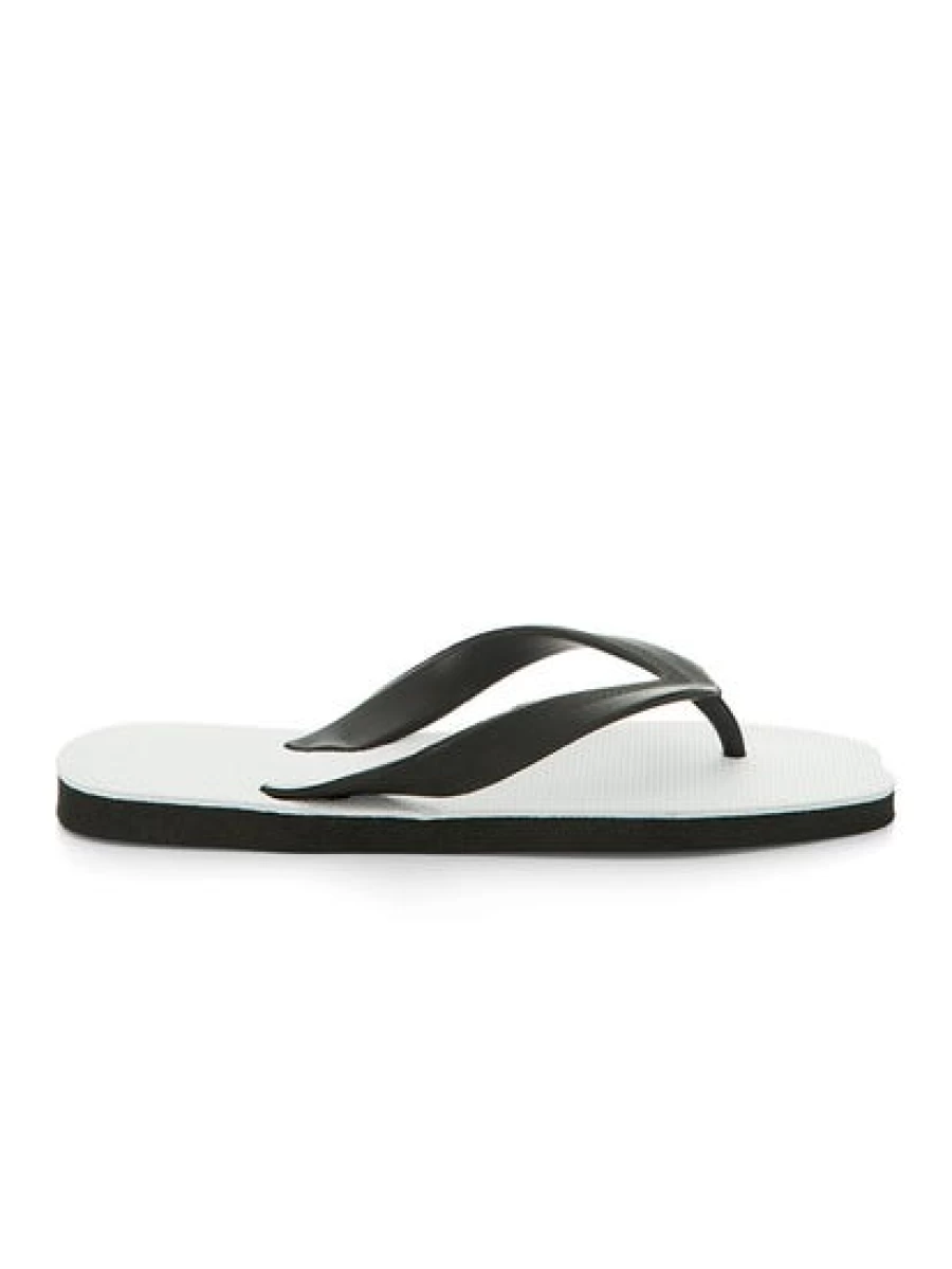 Iconic Soul Men's Plugger Thongs - Comfortable White & Black Sandals for Casual Wear