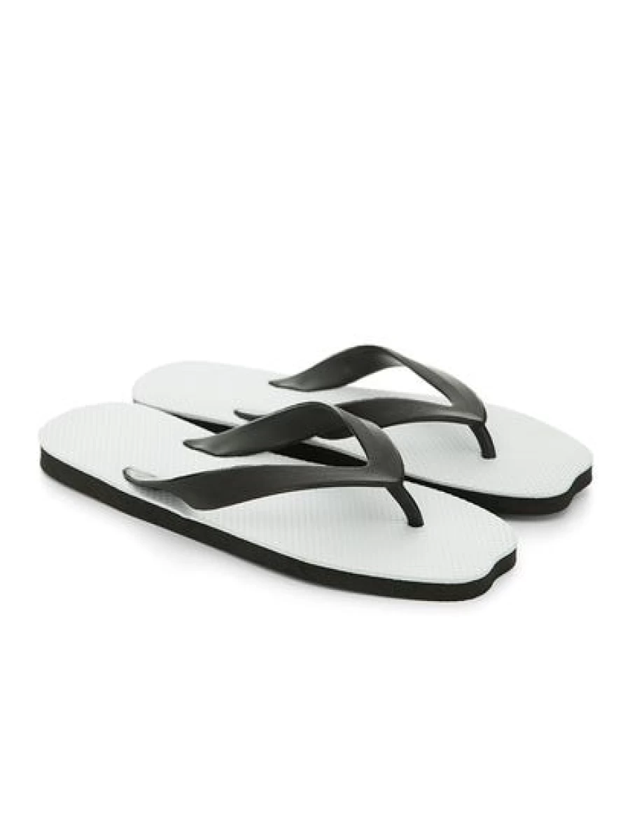 Iconic Soul Men's Plugger Thongs - Comfortable White & Black Sandals for Casual Wear