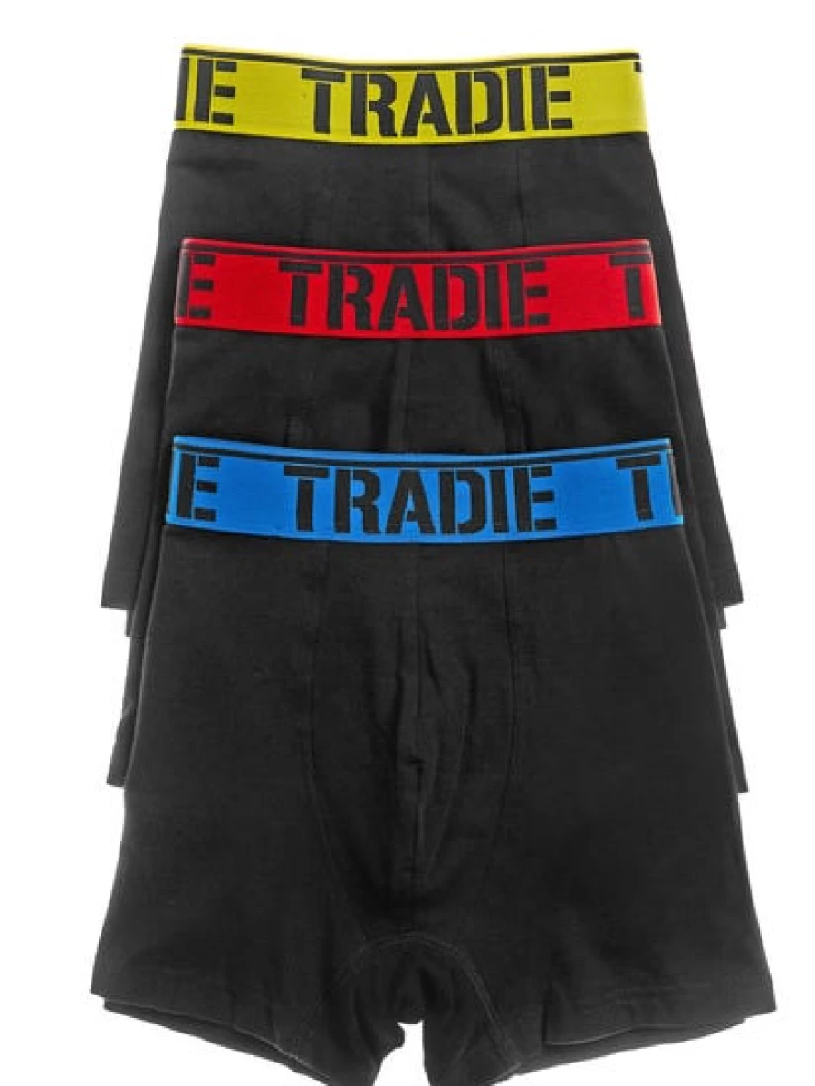 Tradie Men's Brights Fitted Trunks 3-Pack - Comfortable Underwear for Active Lifestyles