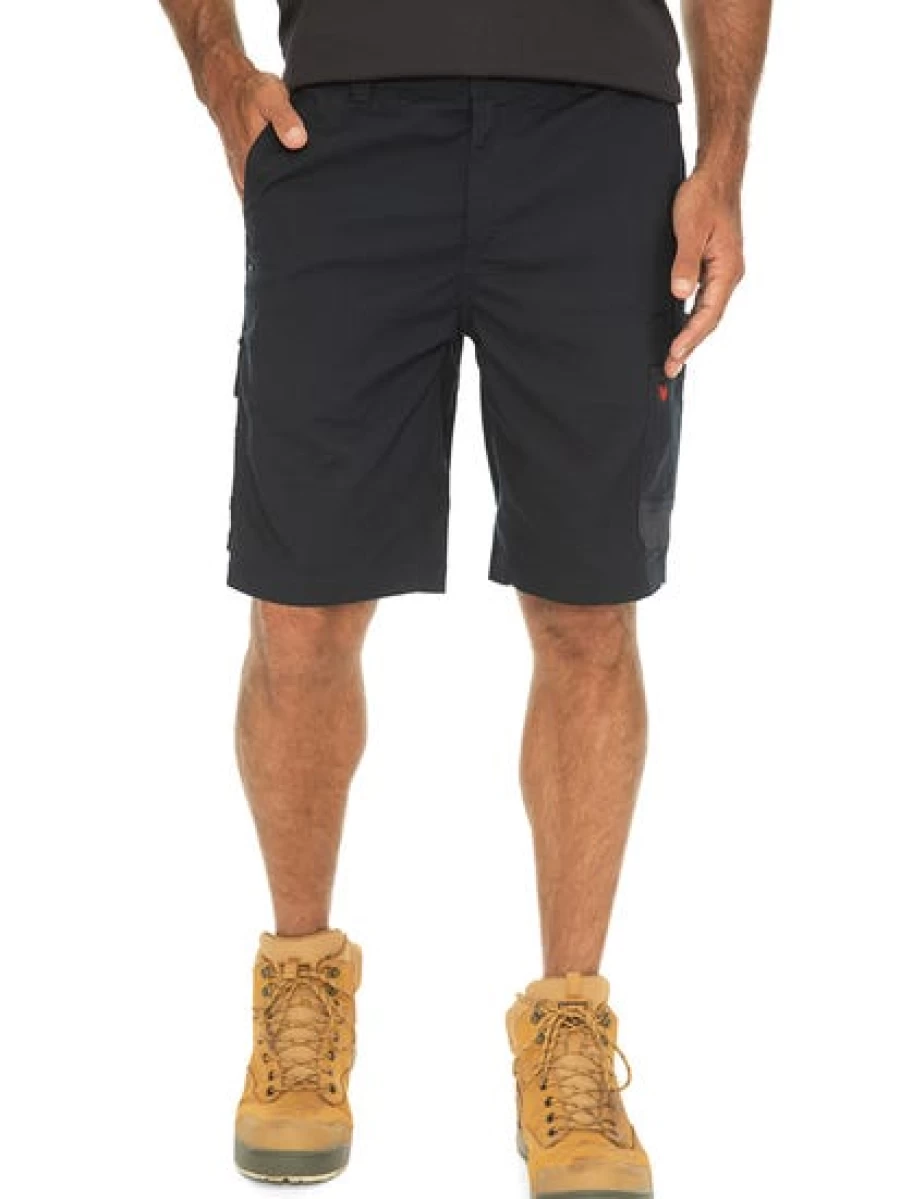 Men's Traders Work Shorts with Flex Waist & Ripstop Fabric - Navy Blue Durable Utility Shorts
